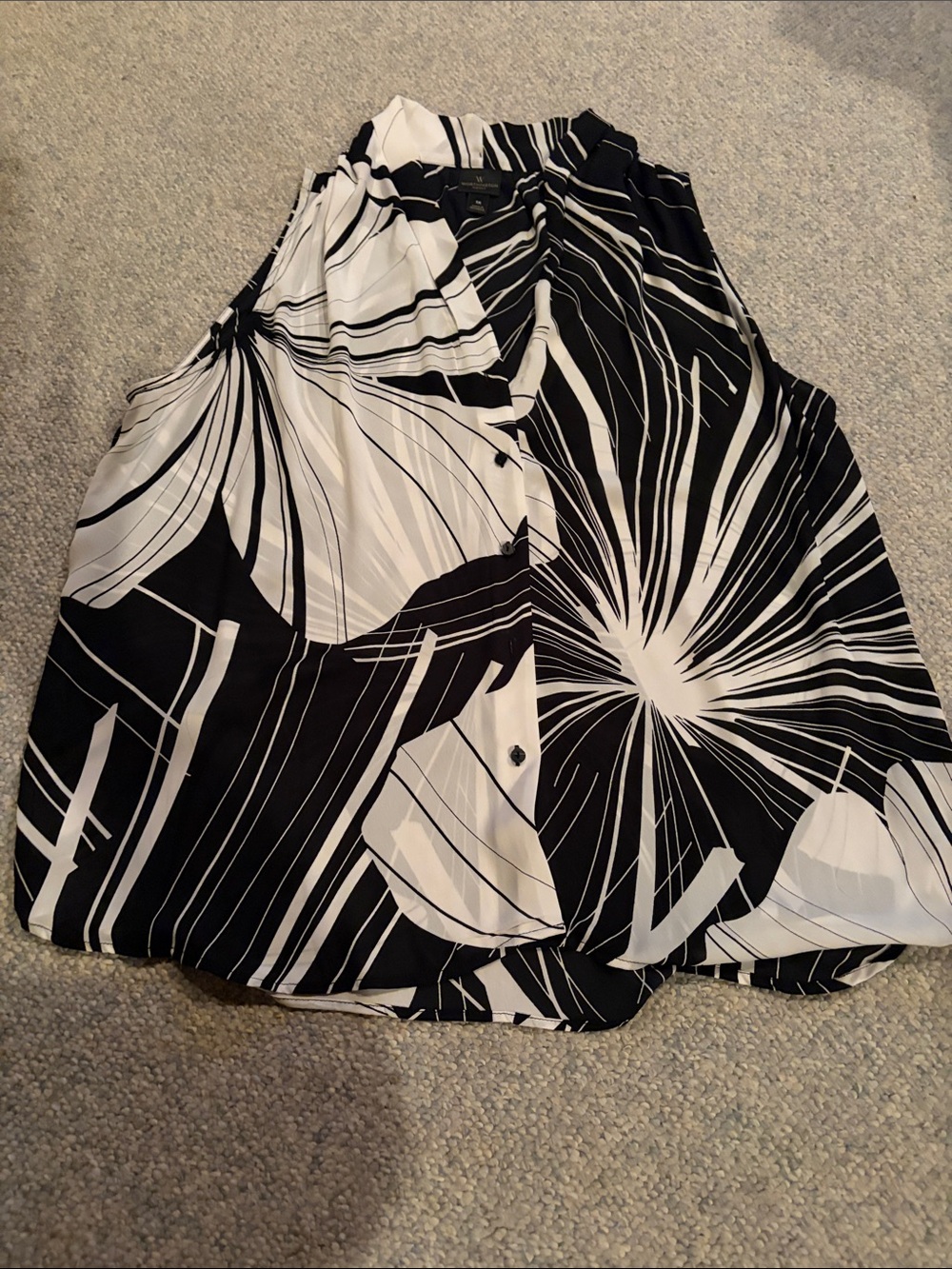 Worthington Black & White Graphic Circle Skirt